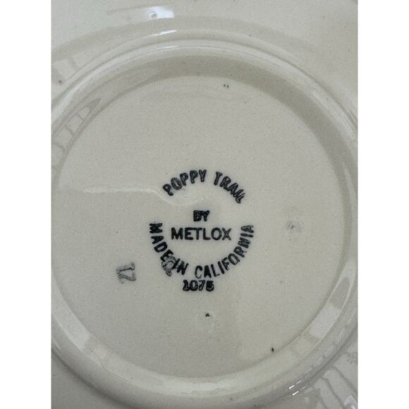 Poppy Trail By Metlox Salad Soup Bowl Made in California Vtg Strawberry Floral - Picture 13 of 16